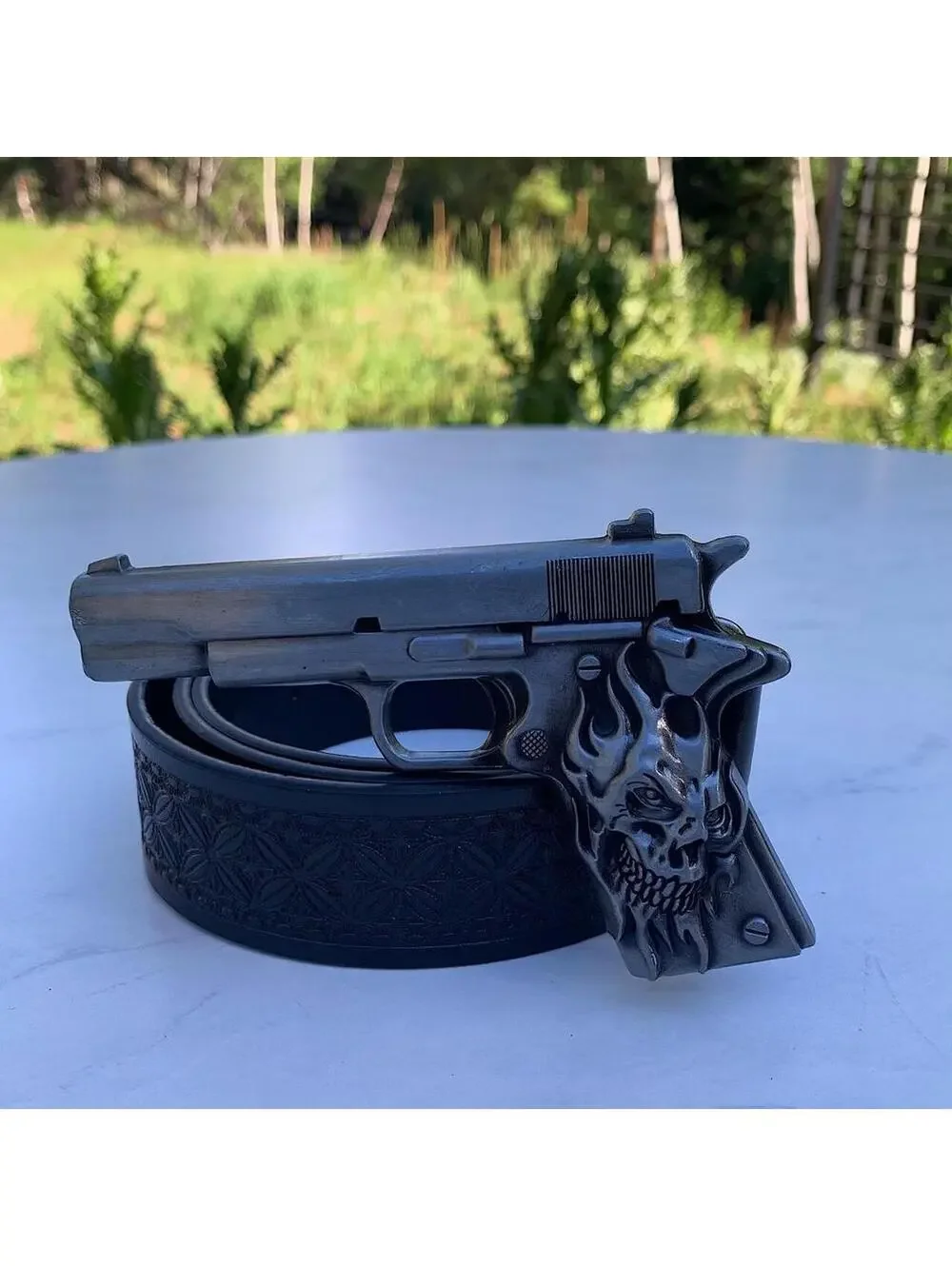 Grunge Punk Gun Skeleton Y2K 2000s style belt. 47 inches length
